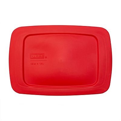 1105807.jpg Kitchen Galaxy Red Lid for 1.5-quart Rectangular Glass Loaf Pan - Image 1