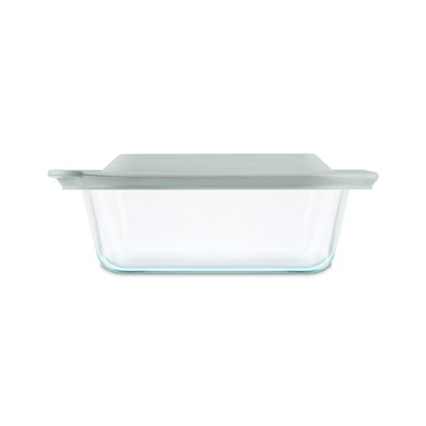 Kitchen Galaxy Deep 8" Square Glass Baking Dish with Sage Green Lid