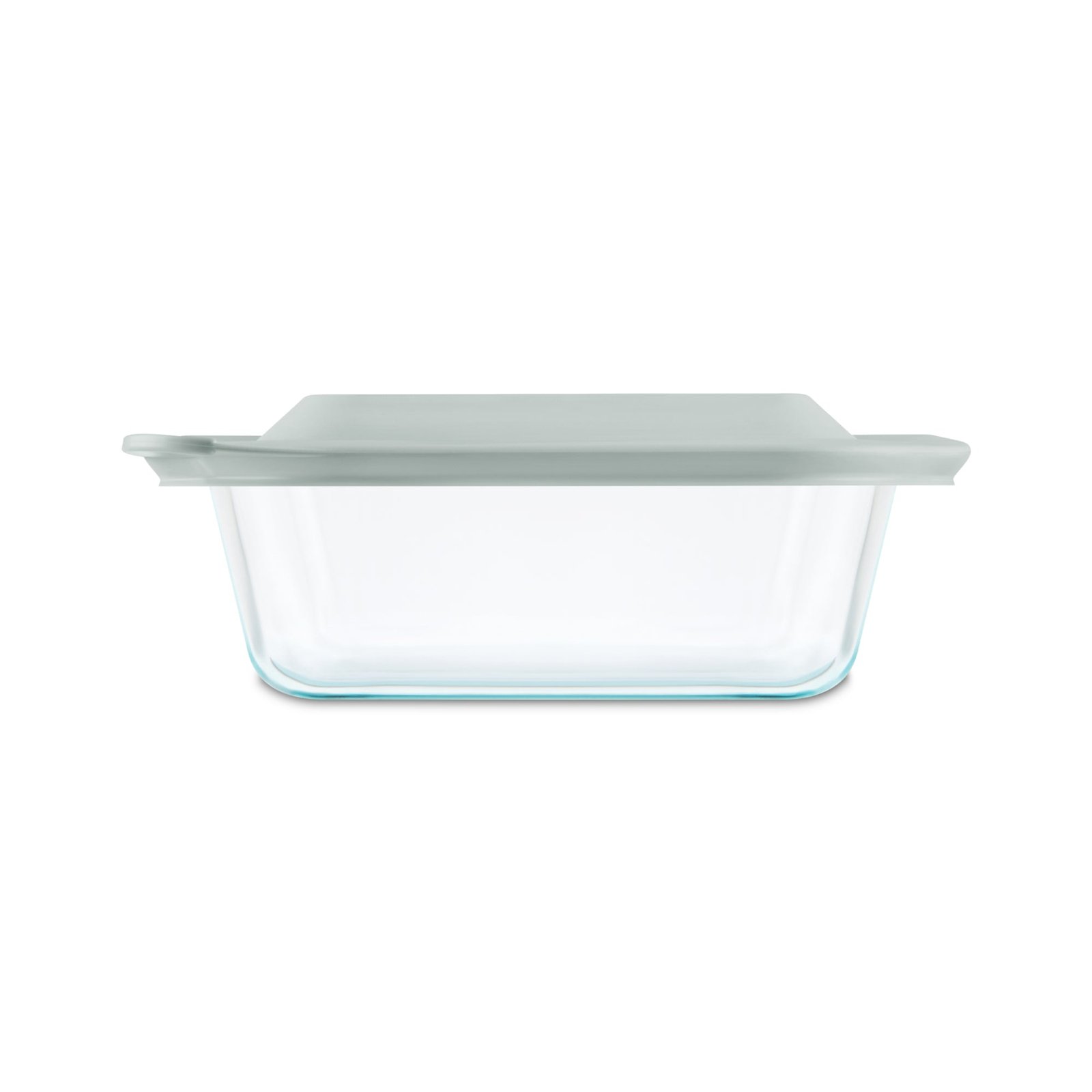 1134583_PY_Bakeware_Deep_8x8_wSageLid_Macys_Tile1.jpg Kitchen Galaxy Deep 8" Square Glass Baking Dish with Sage Green Lid - Image 1