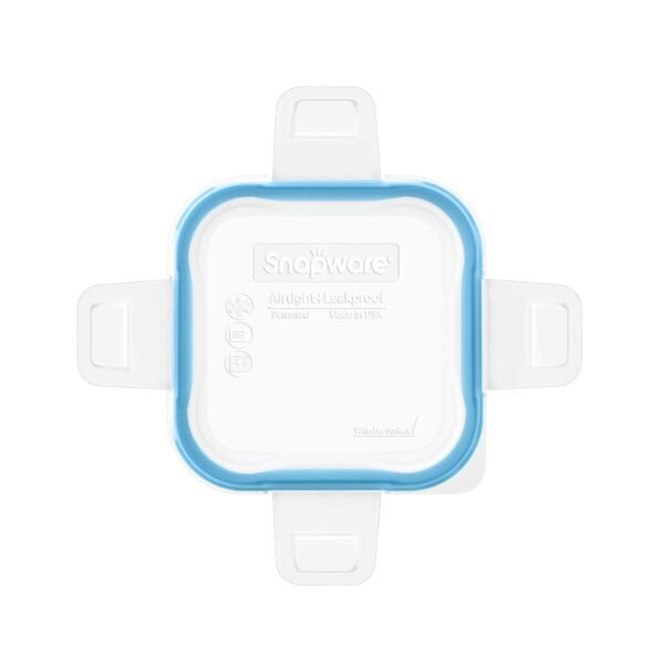 Kitchen Galaxy Small Square Plastic Lid with Light Blue Seal