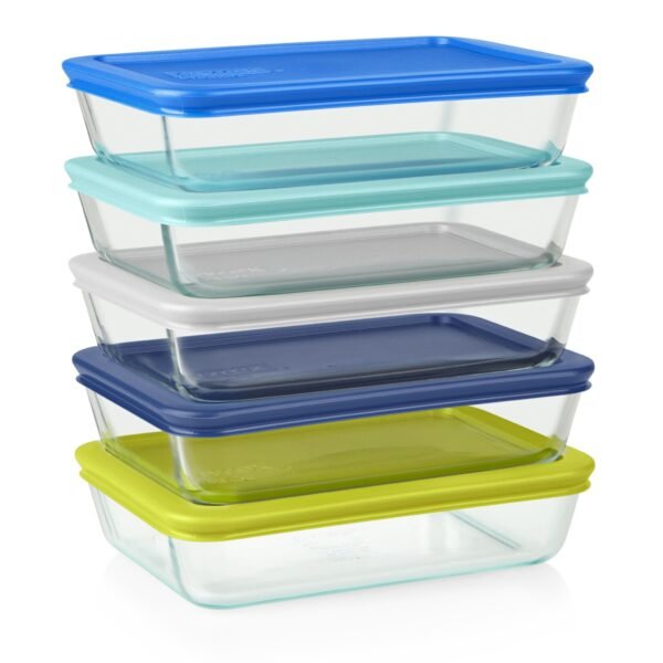 Kitchen Galaxy 10-piece Meal Prep Rectangular Glass Storage Set