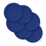 Kitchen Galaxy 4-cup Round Dark Blue Plastic Lids, 6-pack