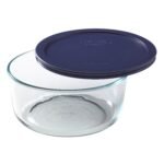 Kitchen Galaxy 7-cup Glass Food Storage Container with Blue Lid