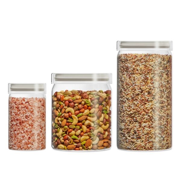 Kitchen Galaxy 3-Piece Lightweight Glass Canister Set
