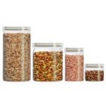 Kitchen Galaxy 4-Piece Lightweight Glass Canister Set