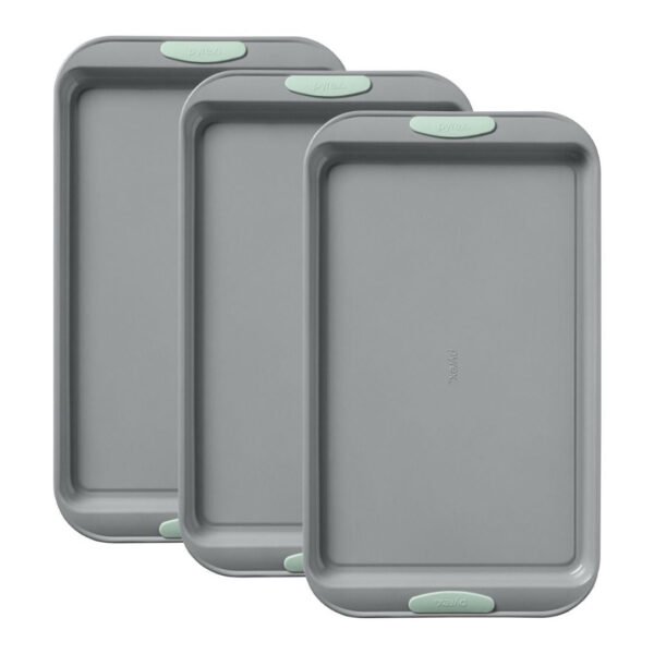 Kitchen Galaxy Metal Bakeware 3-Piece Large Cookie Sheet Set in Sage