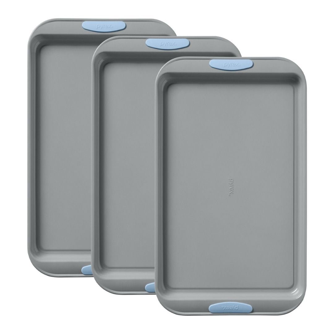 PYSWimages_68.jpg Kitchen Galaxy Metal Bakeware 3-Piece Large Cookie Sheet Set in Cerulean - Image 1