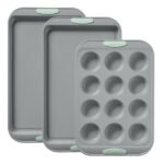 Kitchen Galaxy Metal Bakeware 3-Piece Set in Sage