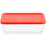 Kitchen Galaxy 6-Cup Rectangle Glass Storage with Plastic Lid