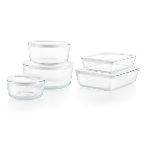Kitchen Galaxy Ultimate 10-Piece Glass Storage Set with Glass Lids