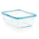 Kitchen Galaxy Glass 8-cup Rectangle Food Storage with Plastic Lid