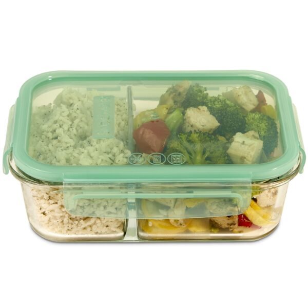Kitchen Galaxy 4-cup Divided Glass Storage Container with Lid