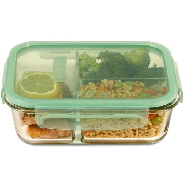 Kitchen Galaxy 3.8-cup Divided Glass Storage Container with Lid
