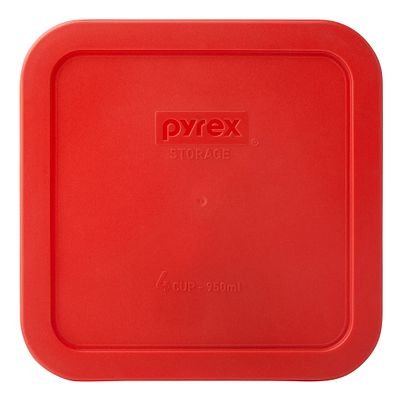 py_4cup_sq_stg_red_pc_1108983.jpg Kitchen Galaxy Red Lid for 4-cup Glass Food Storage Container - Image 1