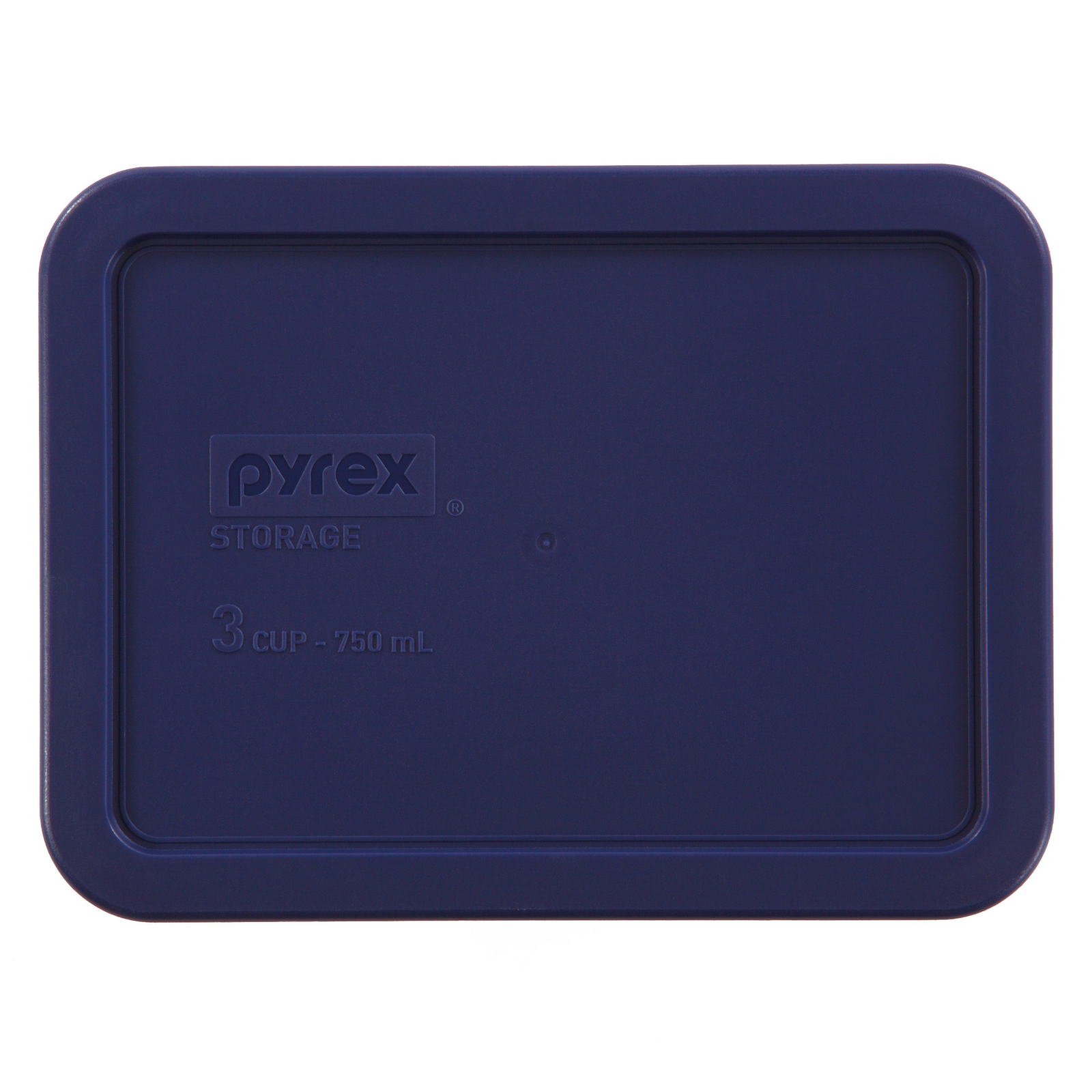 pyr_3c_rect_dk_blue_plstc_cvr_1104626.png Kitchen Galaxy Blue Lid for 3-cup Rectangular Food Storage Container - Image 1