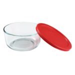 Kitchen Galaxy 4-cup Glass Food Storage Container with Red Lid